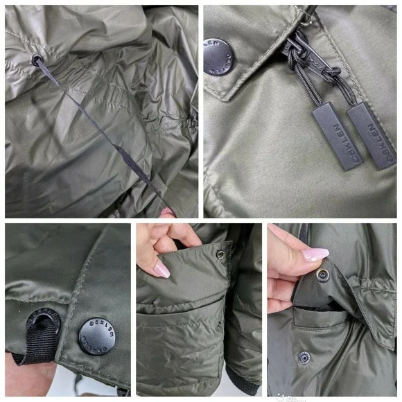 Osklen Men's Size P Small Jacket Coat Hooded Green SuperLightPuffer Oversized - Picture 10 of 13